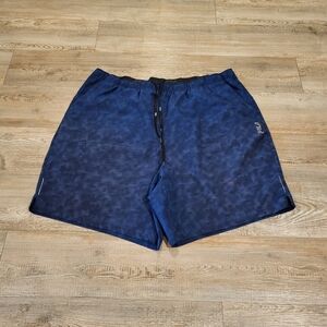FILA Live In Motion Atgletic Running Shorts Geo Print Navy Blue Mens Size XL